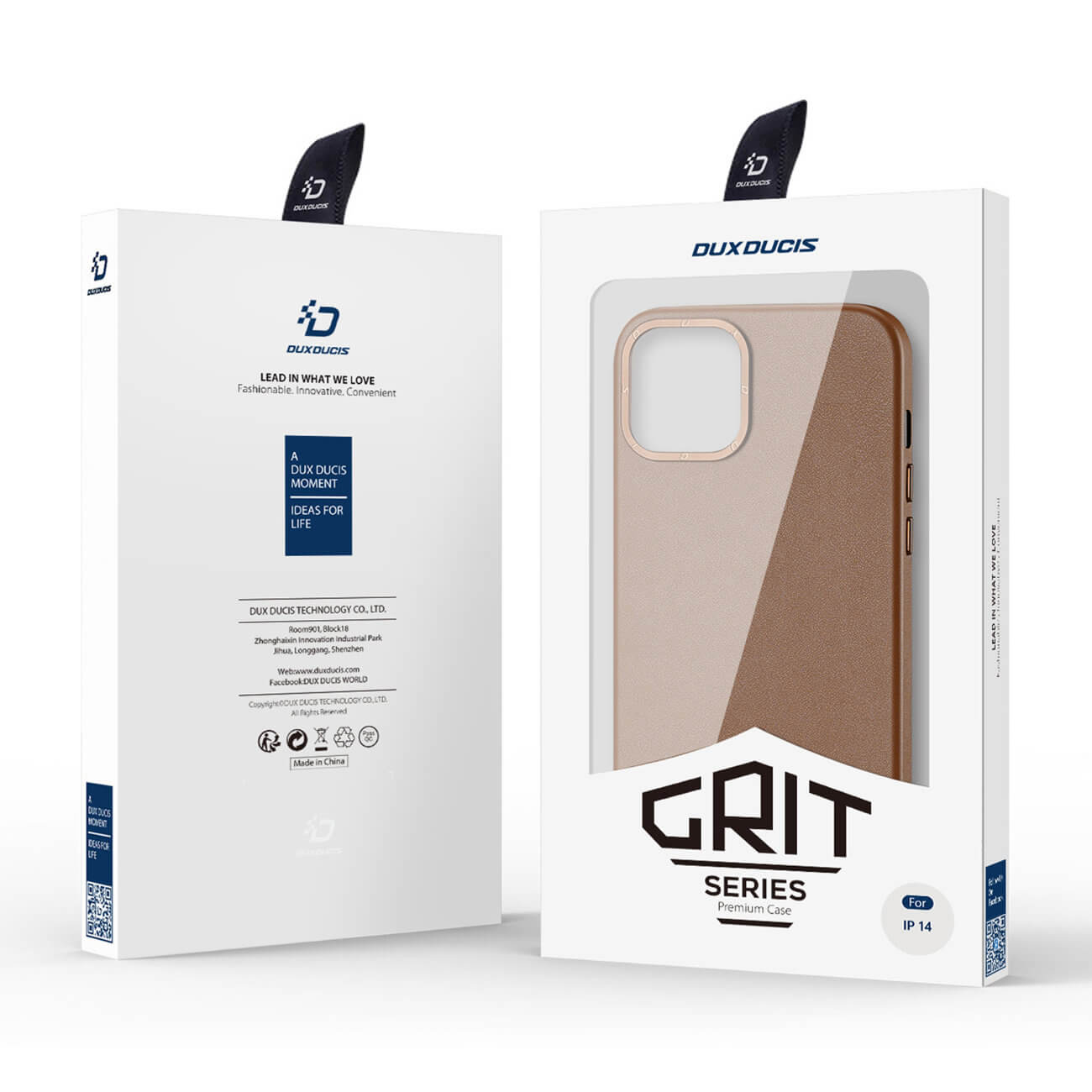 Dux Ducis iPhone 14 Grit Leather Case Θήκη με Επένδυση Συνθετικού Δέρματος και MagSafe - Brown
