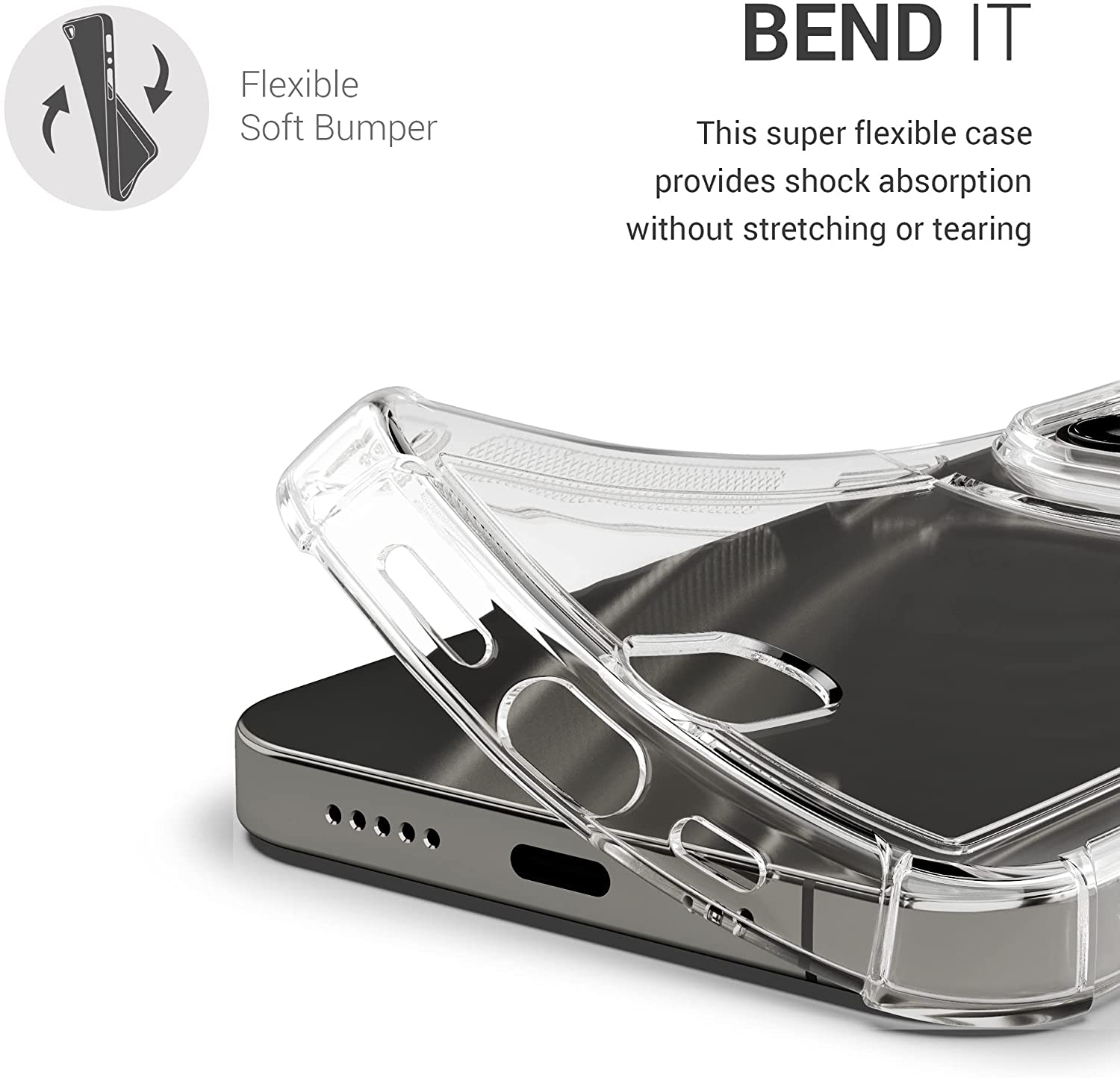 KW iPhone 13 Pro Θήκη Σιλικόνης TPU με Υποδοχή για Κάρτα / Φωτογραφία - Διάφανη - 57524.03