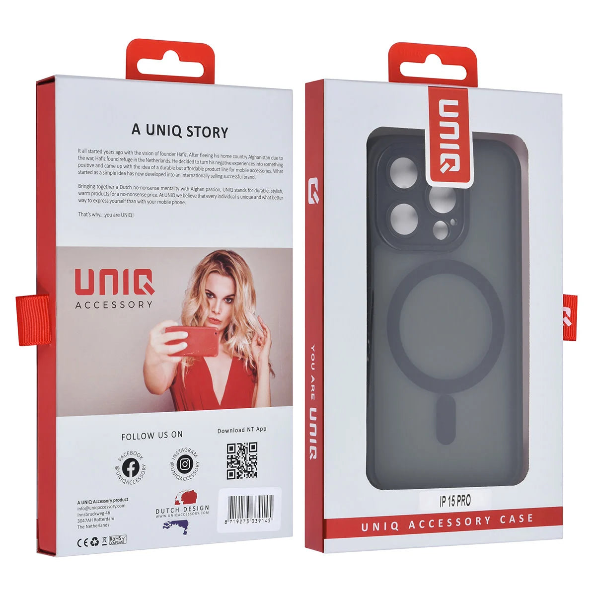 Tuniq iPhone 15 Pro - MagSafe Σκληρή Θήκη με Πλαίσιο Σιλικόνης και Προστασία Καμερών - Μαύρη