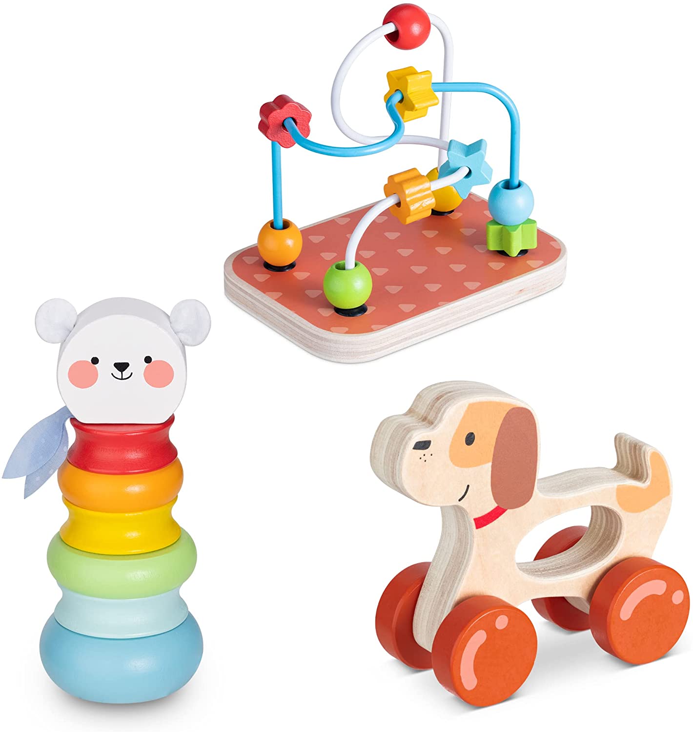 Navaris Σετ με 3 Ξύλινα Παιχνίδια - Multicolor - 54755.01