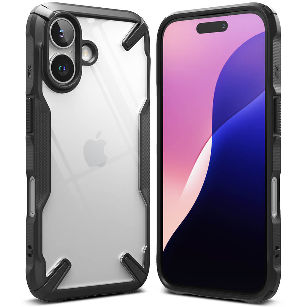 Ringke iPhone 16 Plus Fusion X Σκληρή Θήκη με Πλαίσιο Σιλικόνης - Black - Διάφανη