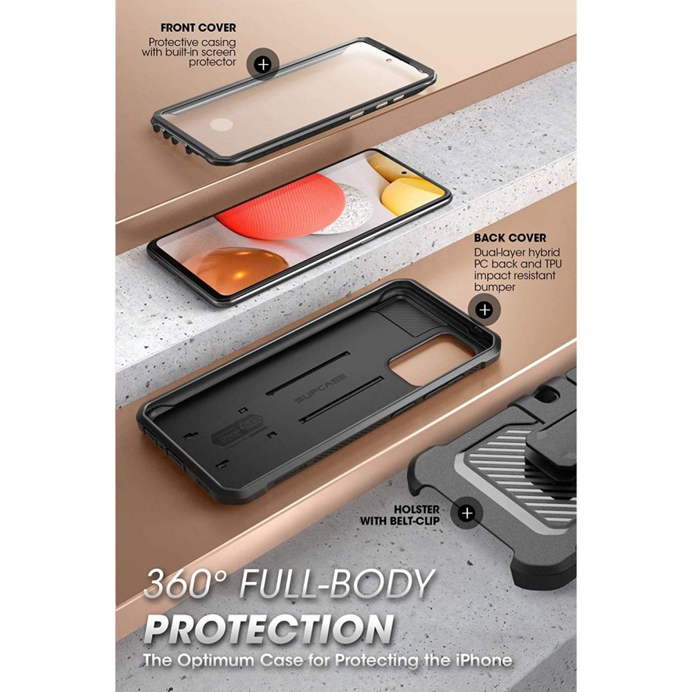 Supcase Samsung Galaxy A52 / A52 5G / A52s 5G Unicorn Beetle Pro Σκληρή Θήκη με Προστασία Οθόνης και Stand - Black