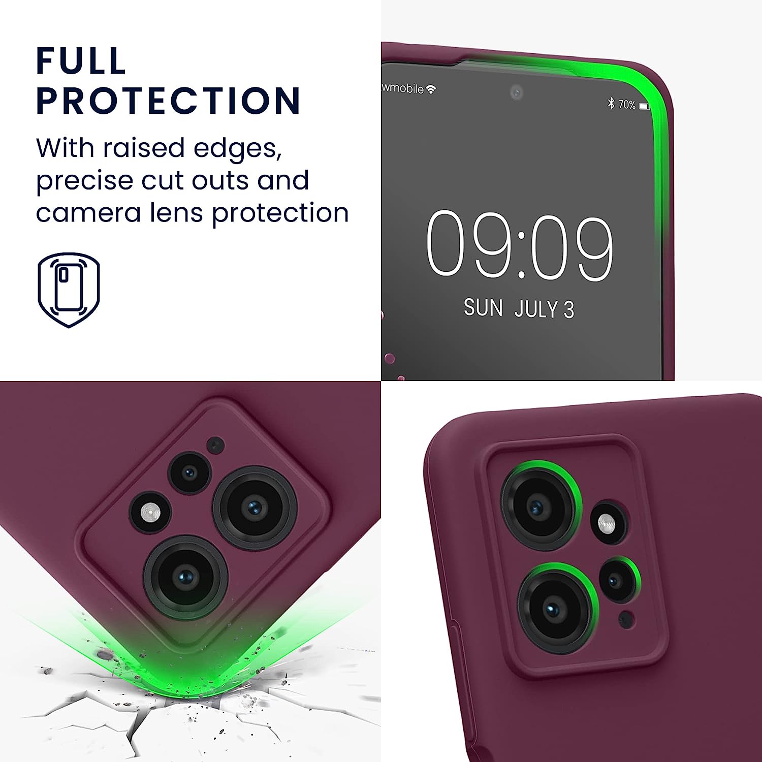 KW Xiaomi Redmi Note 12 4G Θήκη Σιλικόνης Rubberized TPU - Bordeaux Purple - 61180.187