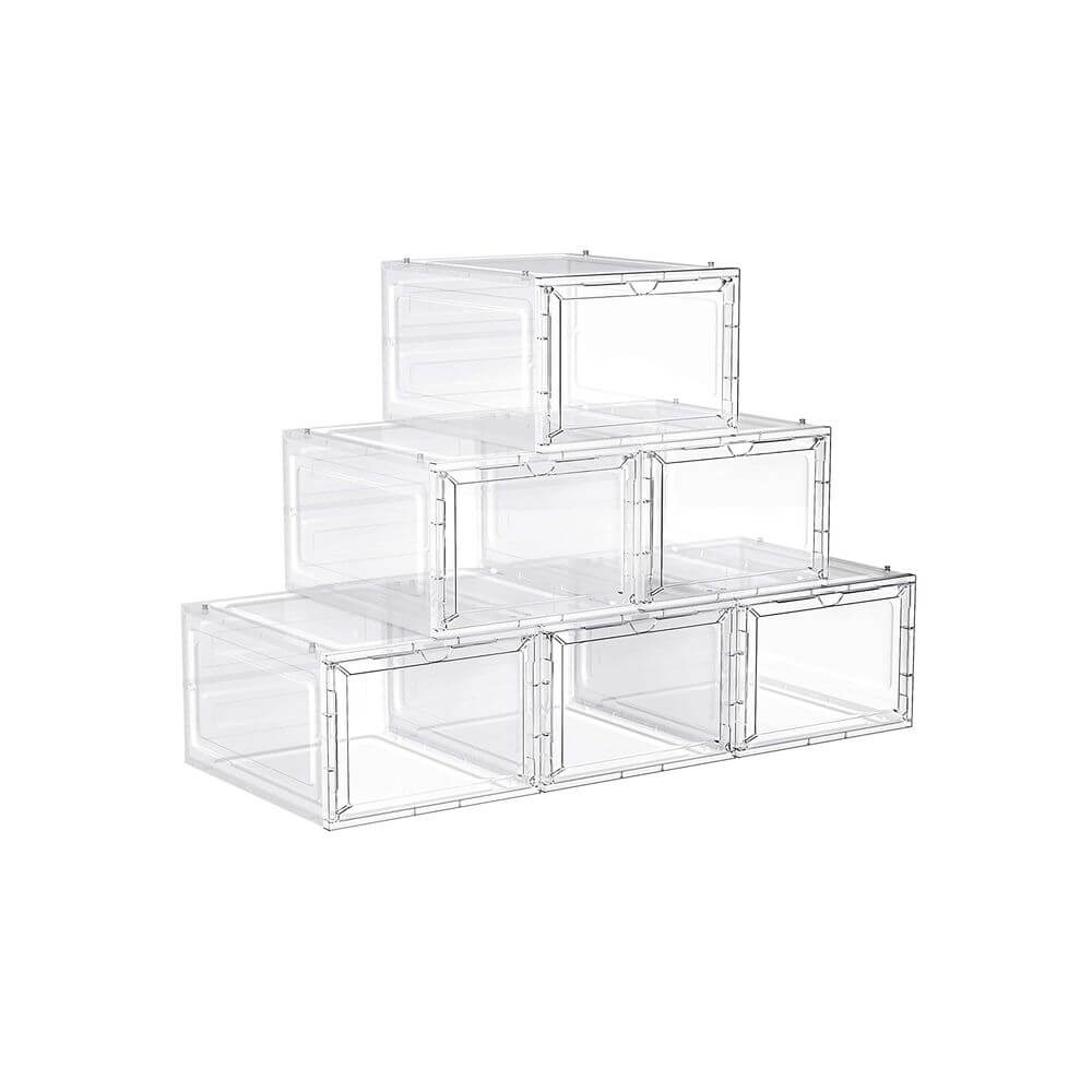 Songmics Σετ με 6 Κουτιά Αποθήκευσης Υποδημάτων - Διάφανα - LSP032W06