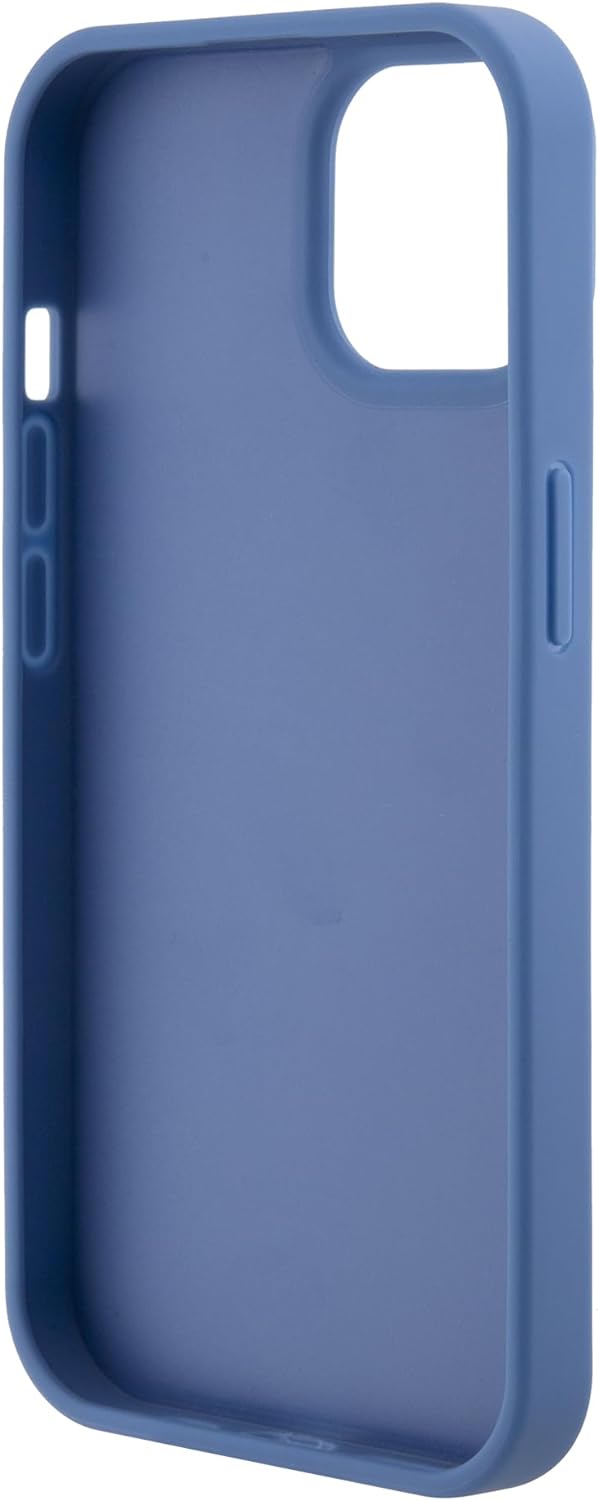 Guess iPhone 15 Leather 4G Diamond Triangle Θήκη με Επένδυση Συνθετικού Δέρματος - Blue - GUHCP15SP4TDPB