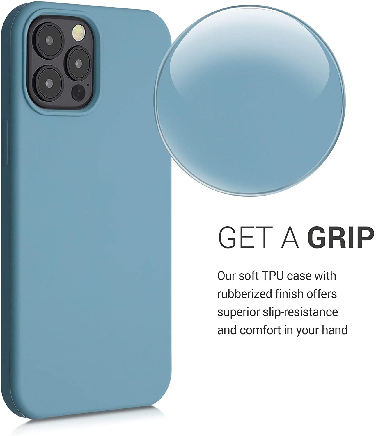 KW iPhone 12 Pro Max Θήκη Σιλικόνης Rubber TPU - Stone Blue - 52644.206