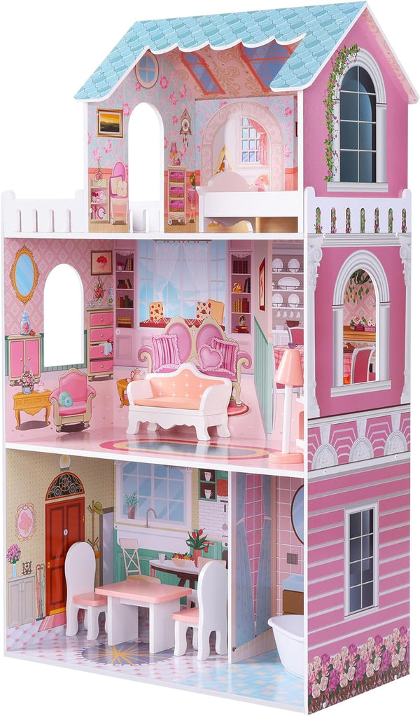 Navaris Κουκλόσπιτο - 106 x 61 x 33 cm - White / Pink