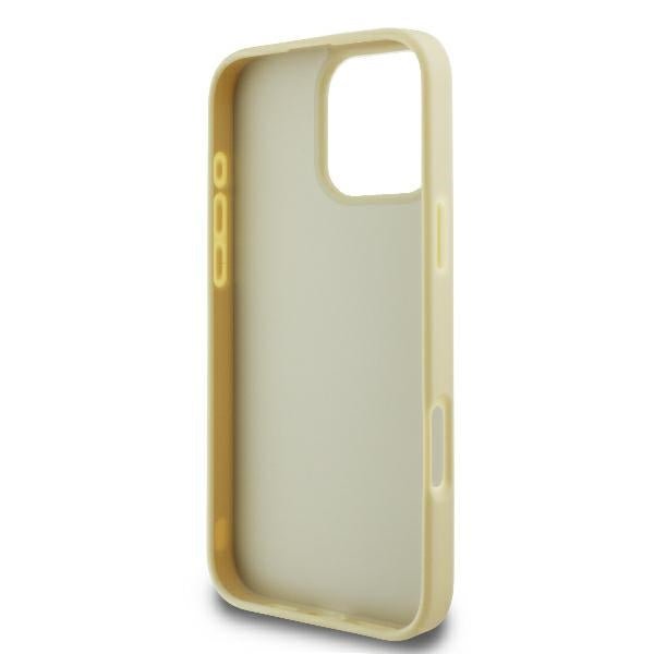 Karl Lagerfeld iPhone 16 Pro - Metal Signature - Σκληρή Θήκη με Πλαίσιο Σιλικόνης και Επένδυση Συνθετικού Δέρματος - Gold - KLHCP16LPFMFBKMD