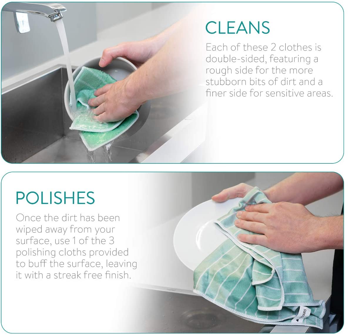 Navaris Σετ με 5 Πετσέτες Καθαρισμού και Γυαλίσματος - Green - 51036.05