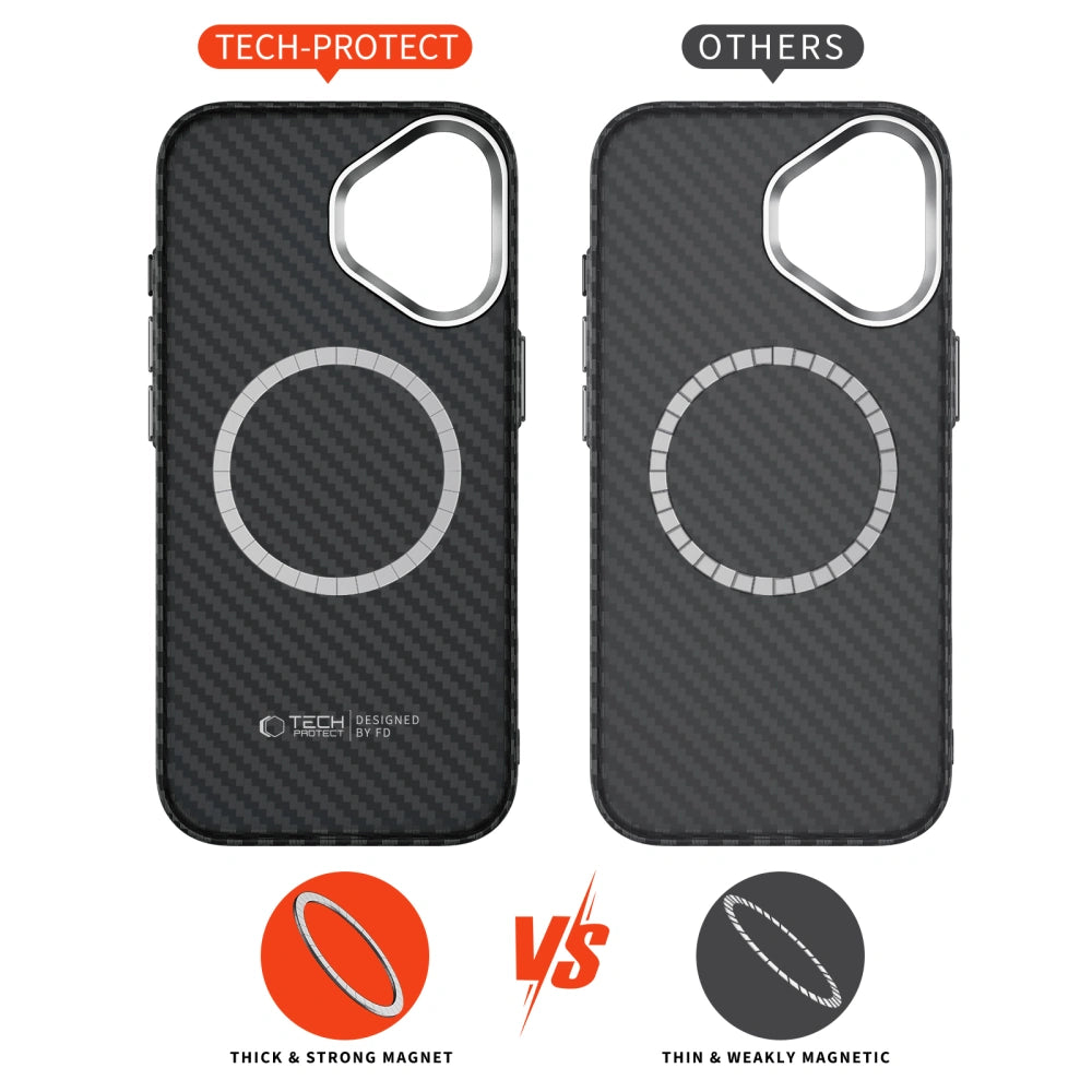 Tech-Protect iPhone 17 - Ion Carbon MagSafe - Σκληρή Θήκη με MagSafe - Black / Silver