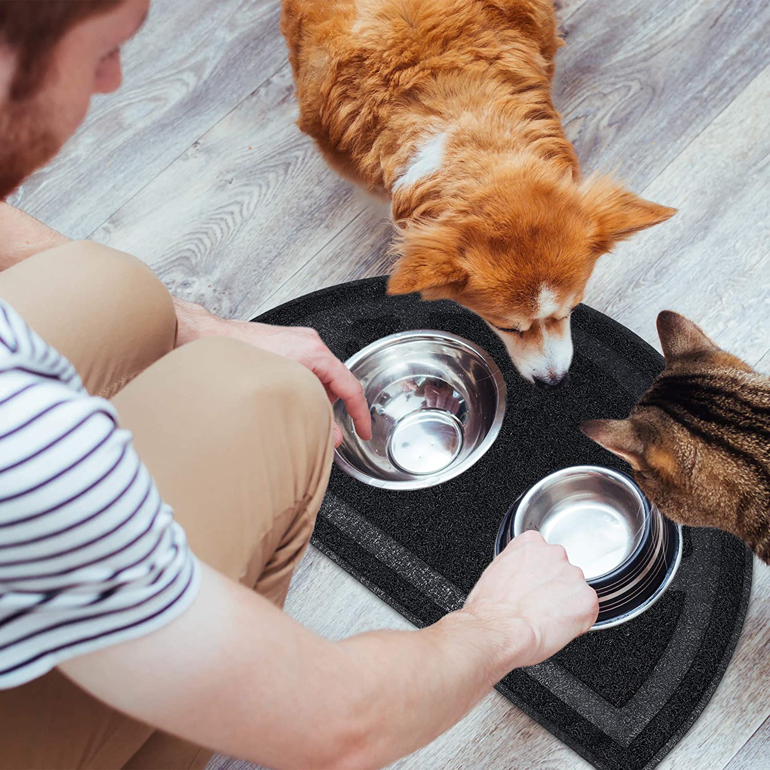 Relaxdays Χαλάκι PVC για την Είσοδο της Τουαλέτας - Black - 4052025910297