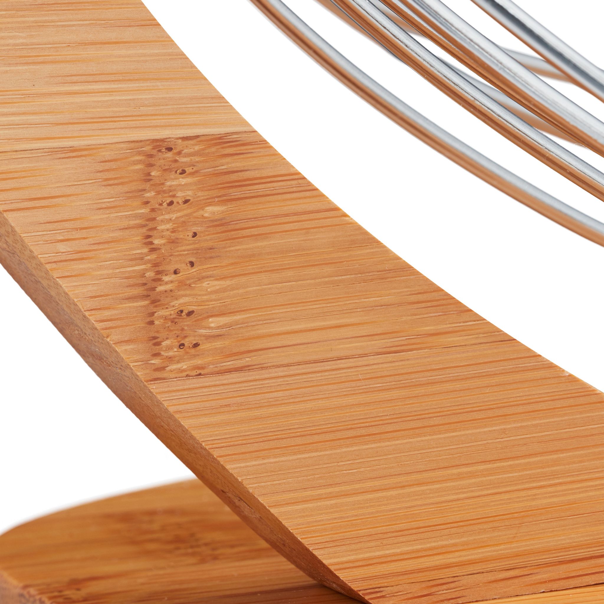 Relaxdays Καλάθι Φρούτων από Μπαμπού και Ανοξείδωτο Ατσάλι - Brown / Silver - 4052025288501