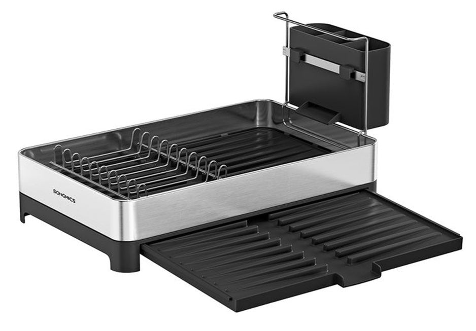 Songmics Στεγνωτήριο Πιάτων και Μαχαιροπίρουνων - Silver / Black - KCS035B01