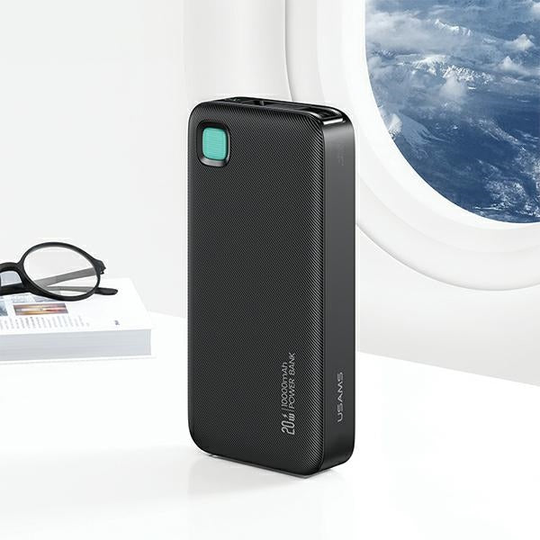 USAMS CD242 XY Series PowerBank 10000mAh 20W με Ενσωματωμένο Καλώδιο Type-C - Black
