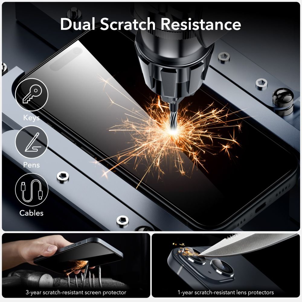 ESR iPhone 15 Armorite 2.5D 9H Full Screen Tempered Glass Αντιχαρακτικό Γυαλί Οθόνης - Black