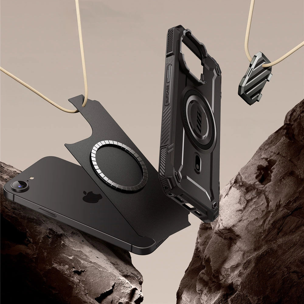 Supcase iPhone 16e UB XT Mag Σκληρή Θήκη με Ανοιγόμενο Κάλυμμα Κάμερας / Stand και Magsafe - Black