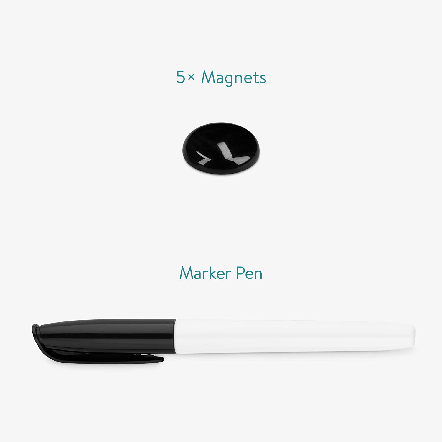 Navaris Μαγνητικός Πίνακας με Ξύλινη Κορνίζα - 60 x 45 cm - White / Black - 56831.2