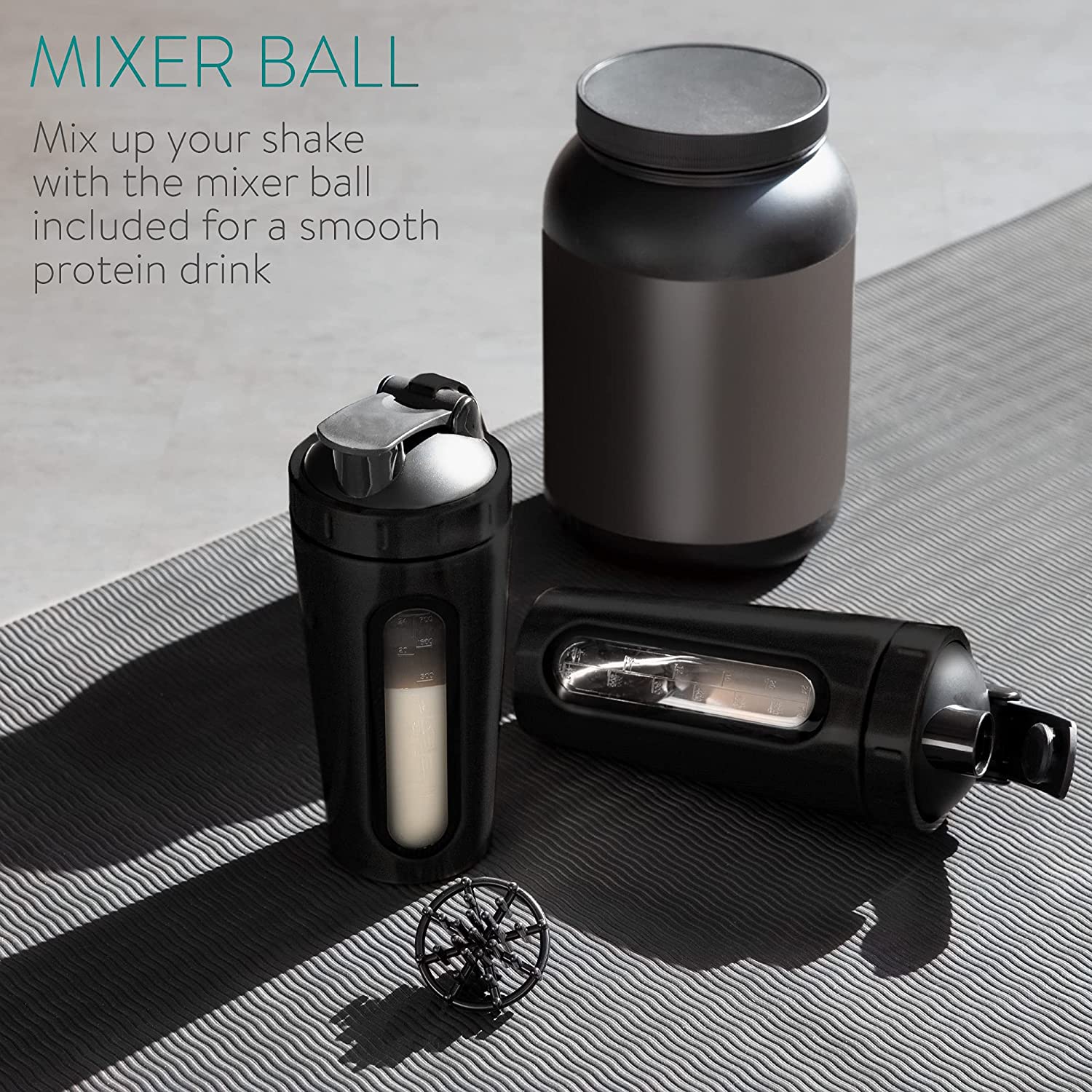 Navaris Σέικερ / Μπουκάλι από Ανοξείδωτο Ατσάλι - BPA FREE - 750mL - Black - 52703.2.01