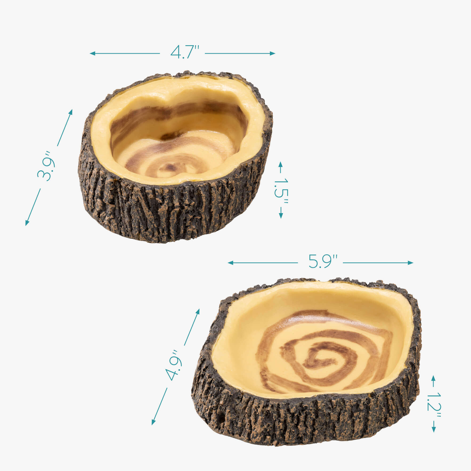 Navaris Σετ με 2 Μπολ Φαγητού και Νερού από Πολυρητίνη για Ερπετά Κατοικίδια - Brown - 54968.01