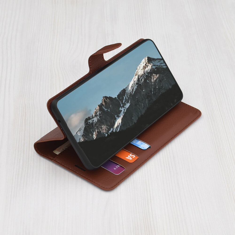 Techsuit Samsung Galaxy S25 Edge - Leather Folio - Θήκη Πορτοφόλι από Δερματίνη με Stand - Brown