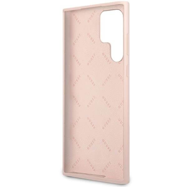 Guess Samsung Galaxy S23 Ultra Silicone Script Metal Logo Θήκη Σιλικόνης - Pink - GUHCS23LLSLMGPP