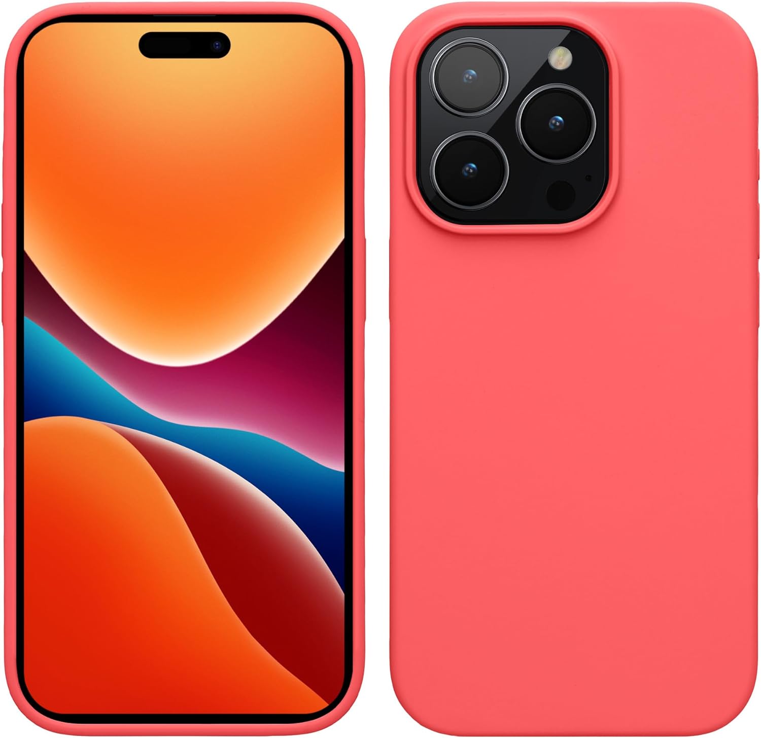 KW iPhone 15 Pro Max Θήκη Σιλικόνης Rubberized TPU - Neon Coral - 61956.103