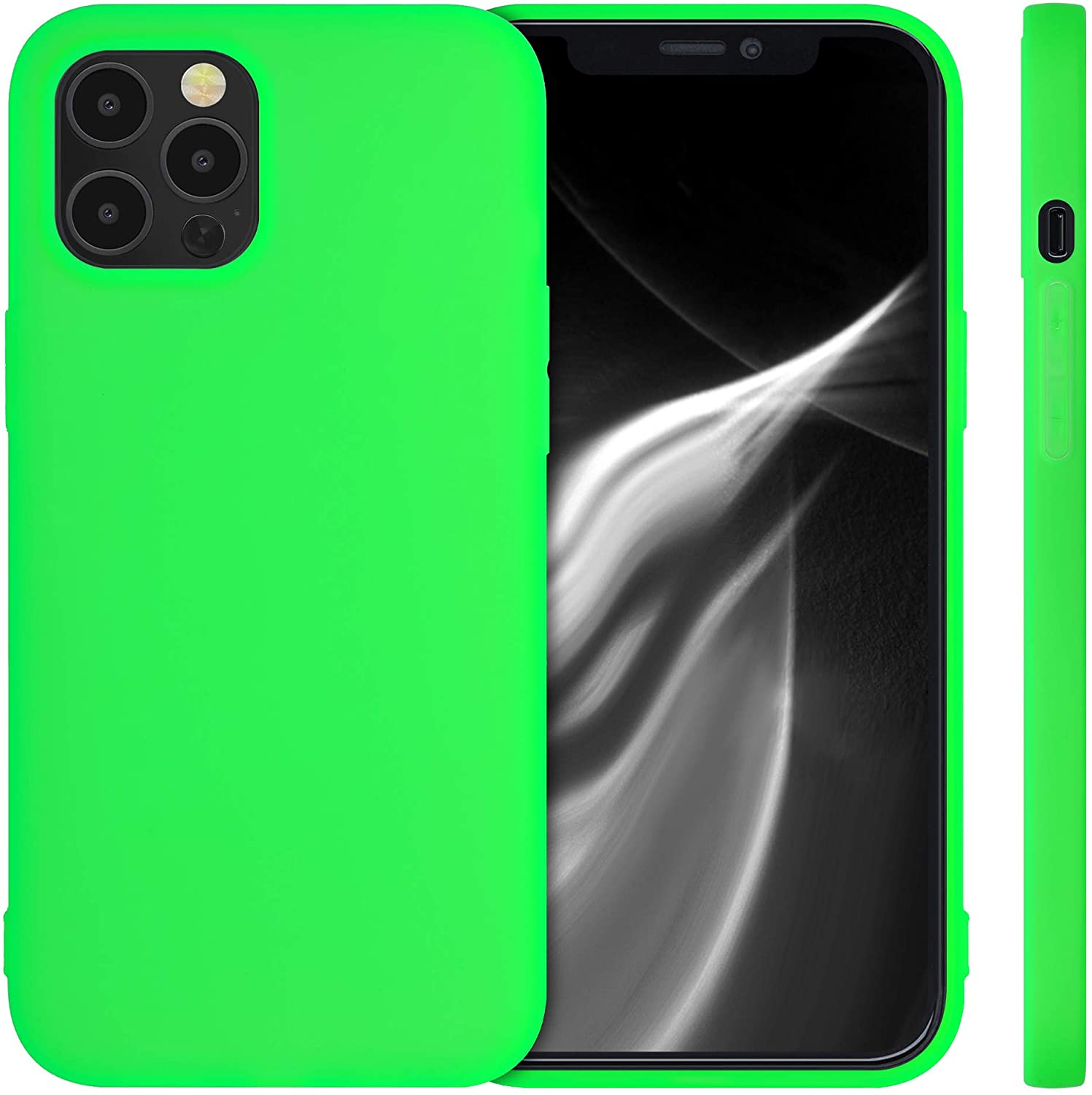 KW iPhone 12 Pro Max Θήκη Σιλικόνης TPU - Neon Green - 53941.44