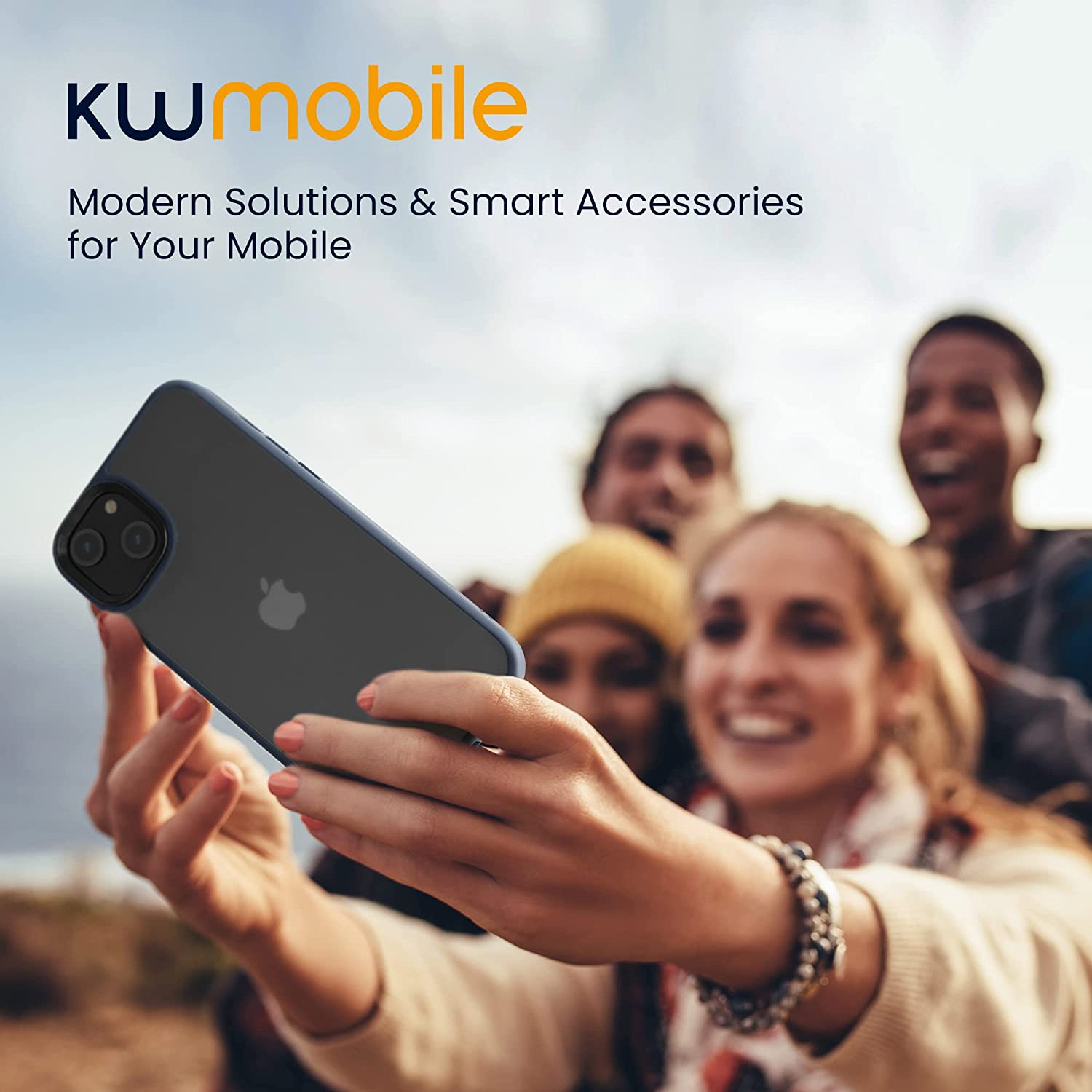 KW iPhone 14 Plus Σκληρή Θήκη με Πλαίσιο Σιλικόνης - Dark Blue / Matte Διάφανη - 59090.17