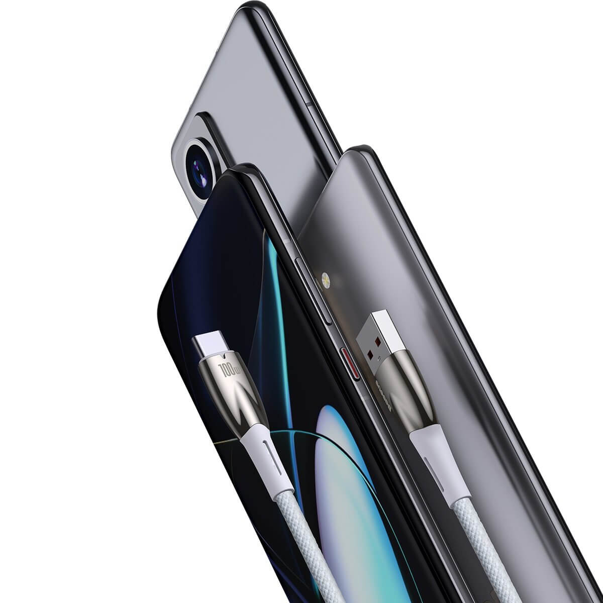 Baseus Glimmer Series PD 100W - Καλώδιο Δεδομένων και Φόρτισης Type C to USB 1M - White - CADH000402