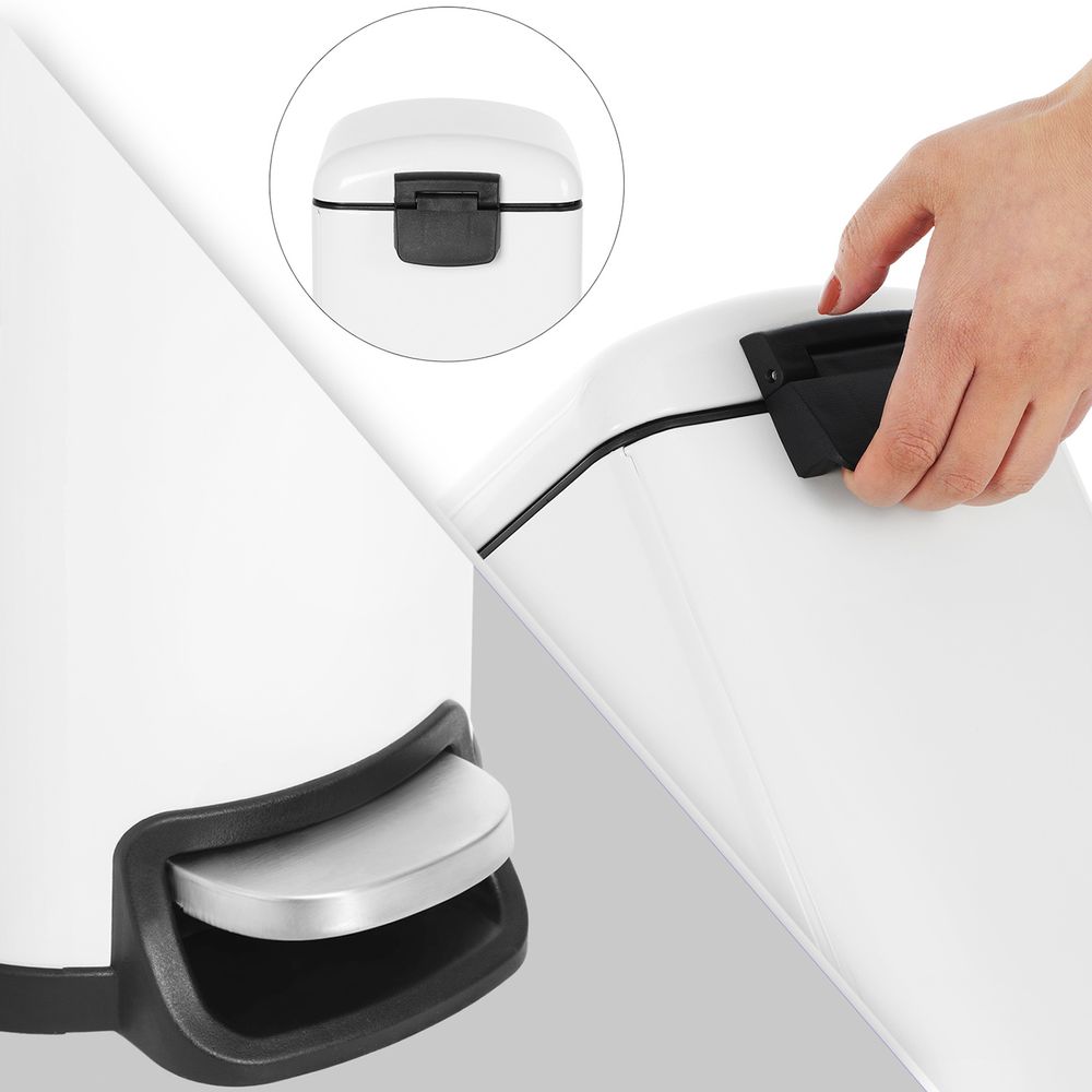 Songmics Κάδος Απορριμμάτων για το Μπάνιο - 10L - Cloud White - LTB10WT