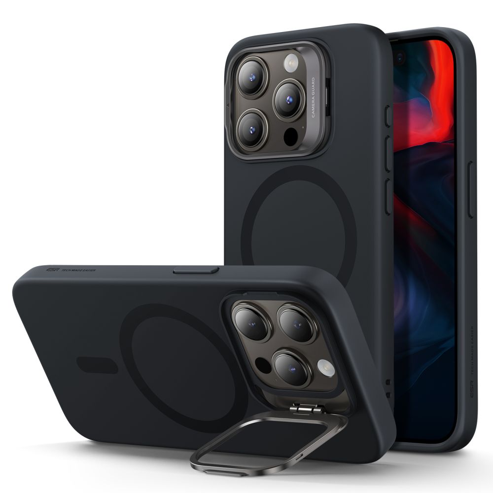 ESR iPhone 15 Pro Max Cloud Kickstand Halolock MagSafe Σκληρή Θήκη με Πλαίσιο Σιλικόνης και Stand - Black