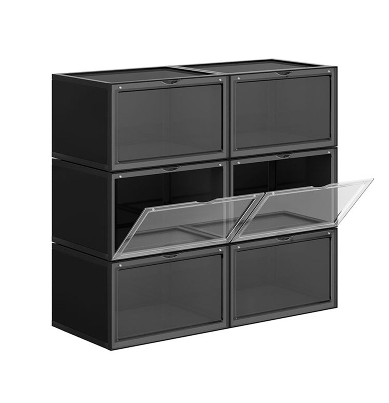 Songmics Σετ με 6 Κουτιά Αποθήκευσης Υποδημάτων - Black - LSP06CB