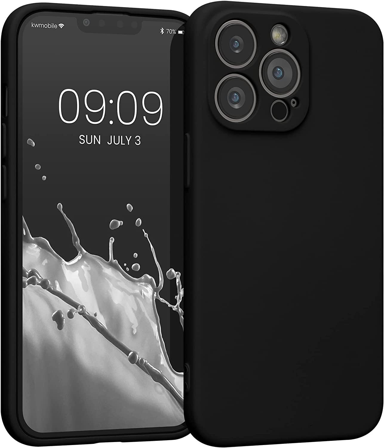 KW iPhone 13 Pro Θήκη Σιλικόνης Rubberized TPU - Matte Black - 58955.47