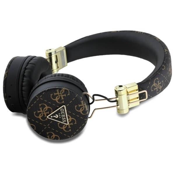 Guess Over-Ear 4G Triangle Round Shape - Ασύρματα Bluetooth Ακουστικά - Black