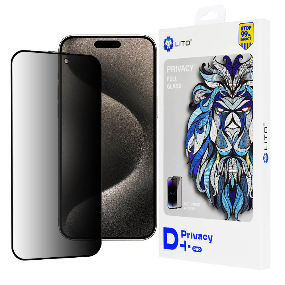 Lito iPhone 15 Pro Max - D+ Pro Privacy - Full Screen Αντιχαρακτικό Γυαλί Tempered Glass - Black