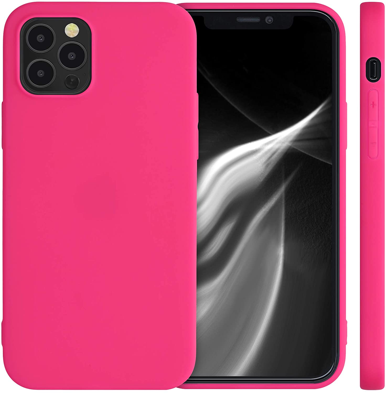 KW iPhone 12 / iPhone 12 Pro Θήκη Σιλικόνης TPU - Neon Pink - 53939.77