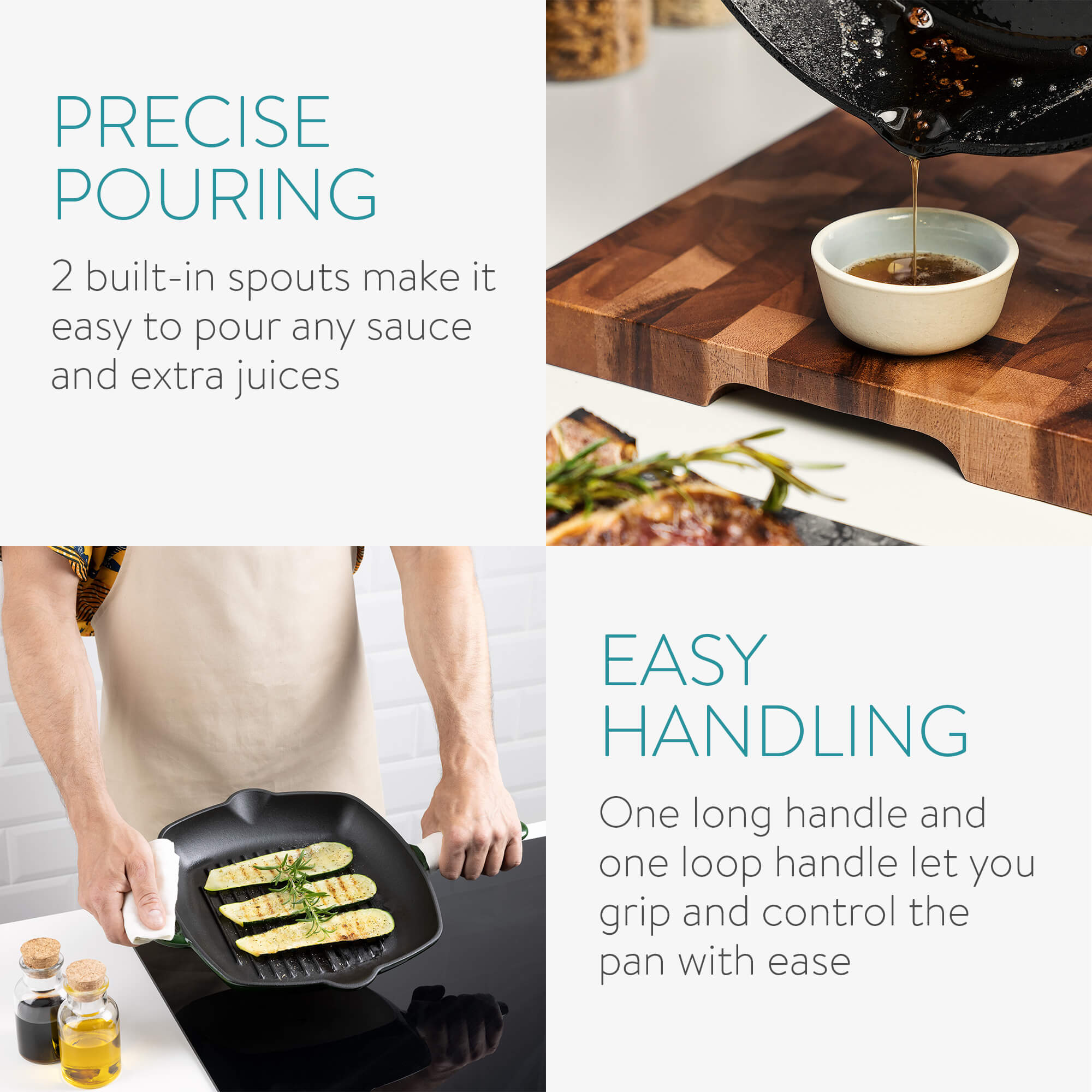 Navaris Μαντεμένια Γκριλιέρα - 28cm - Green - 52481.02.07