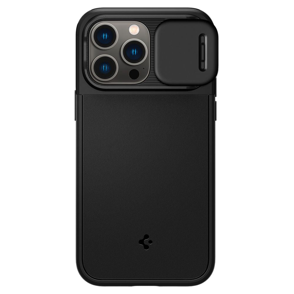 Spigen iPhone 14 Pro Optik Armor Mag Θήκη Σιλικόνης με Κάλυμμα για την Κάμερα και MagSafe - Black