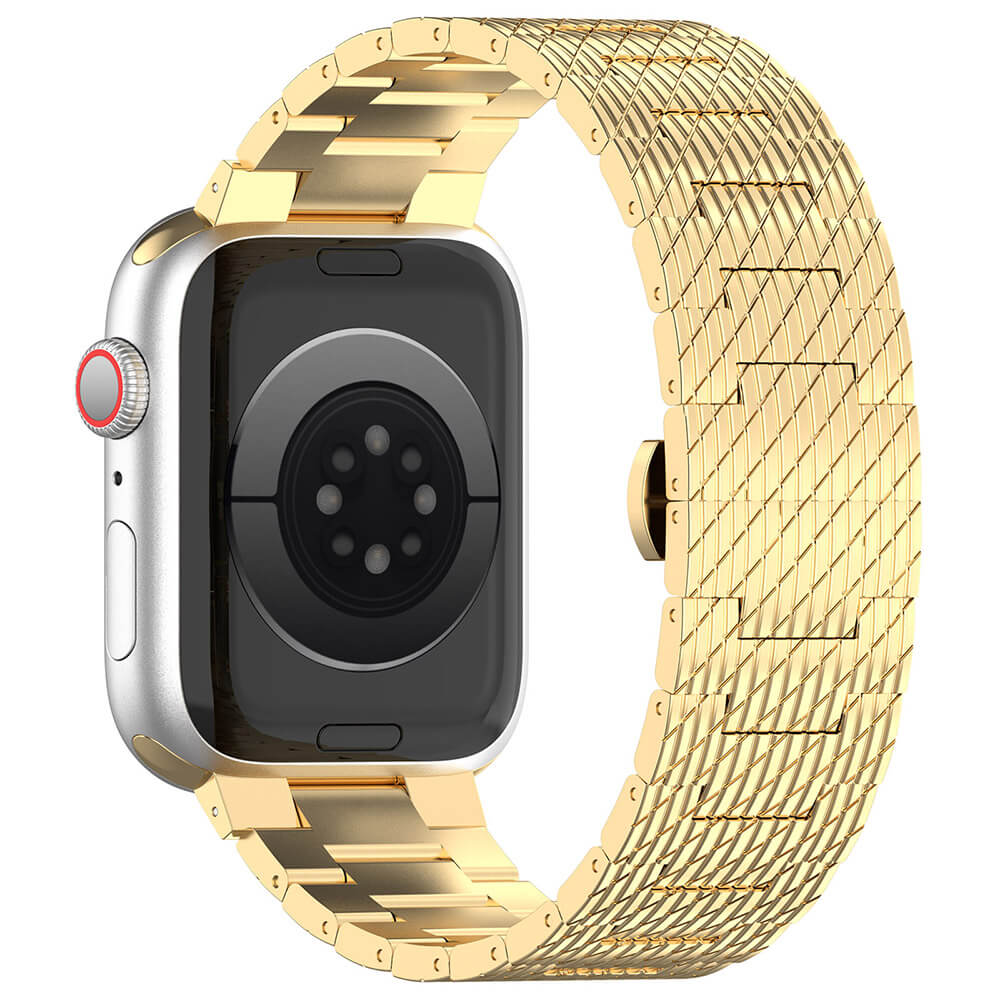 Techsuit Λουράκι Apple Watch 2/3/4/5/6/7/8/9/10/11 - SE (1/2/3) - 38/40/41/42mm Watchband από Ανοξείδωτο Ατσάλι W052 - Gold