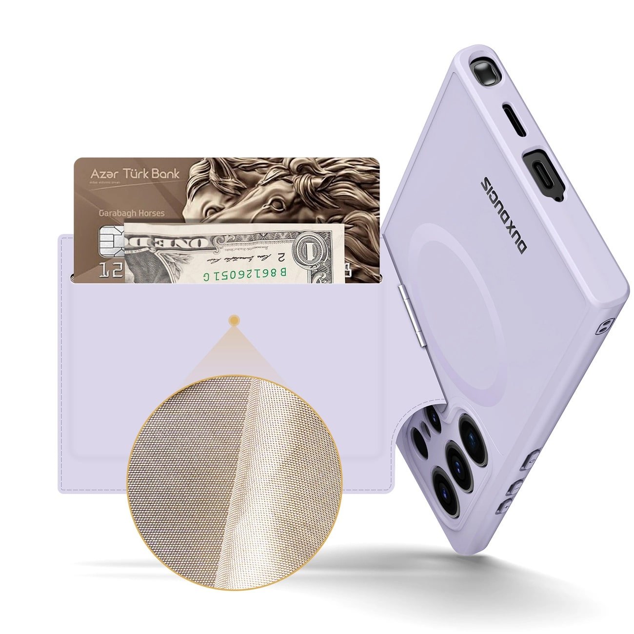 Dux Ducis Samsung Galaxy S24 Ultra Rafi II Mag Anti - RFID Θήκη με Υποδοχή για Κάρτες / Stand και MagSafe - Purple