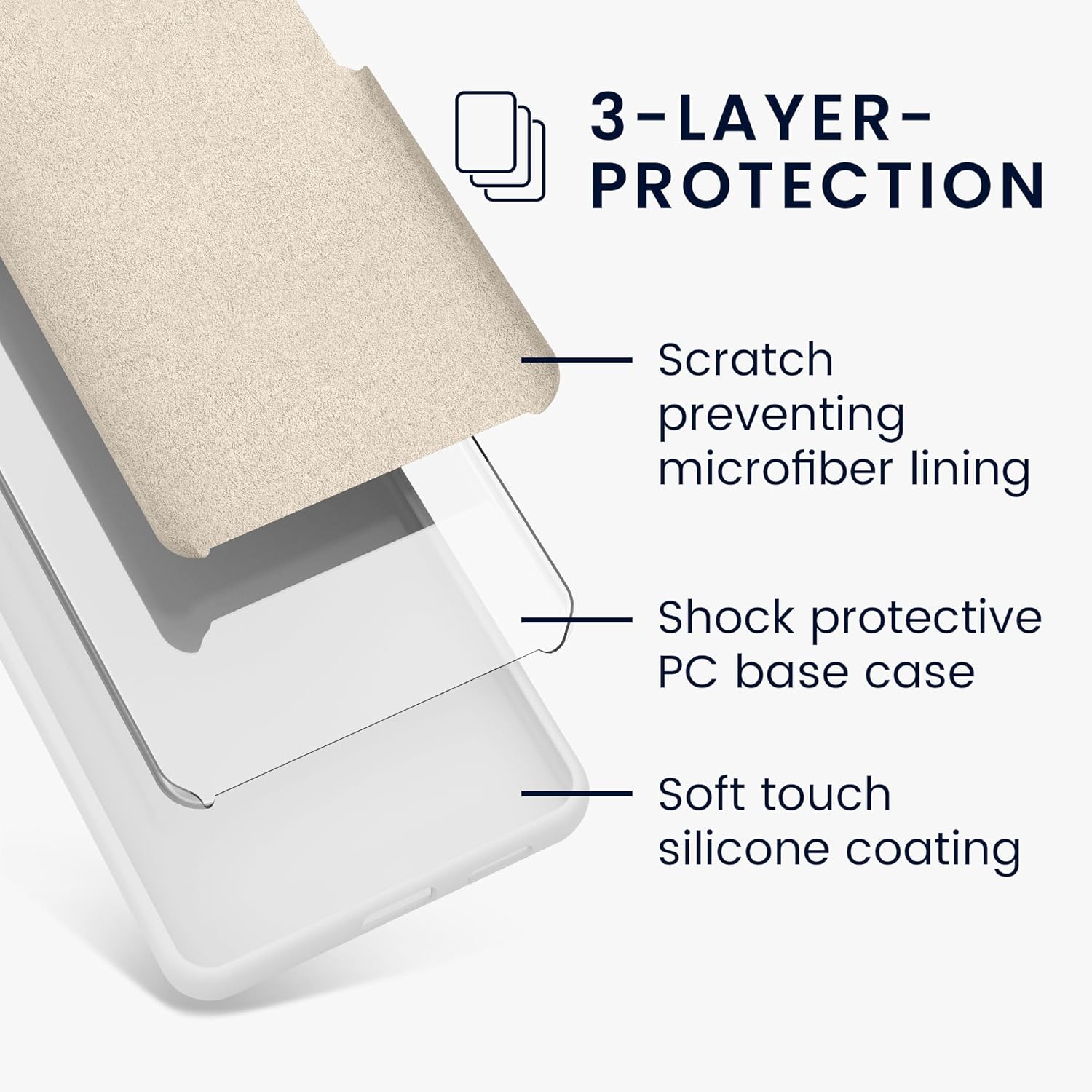 KW iPhone 15 Pro Θήκη Σιλικόνης Rubberized TPU - White