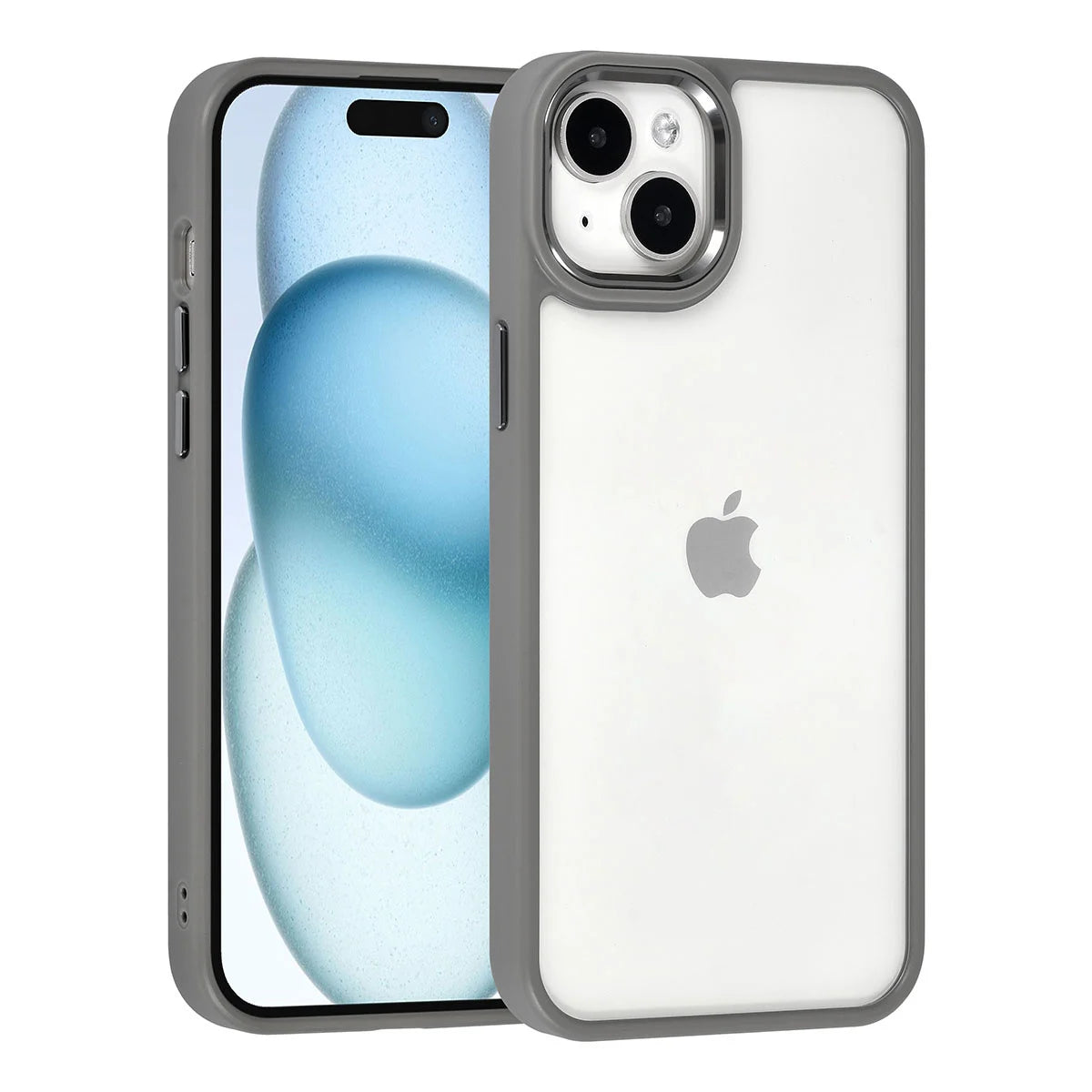 Tuniq iPhone 15 Plus / 14 Plus - Σκληρή Θήκη με Πλαίσιο Σιλικόνης - Γκρι / Διάφανο