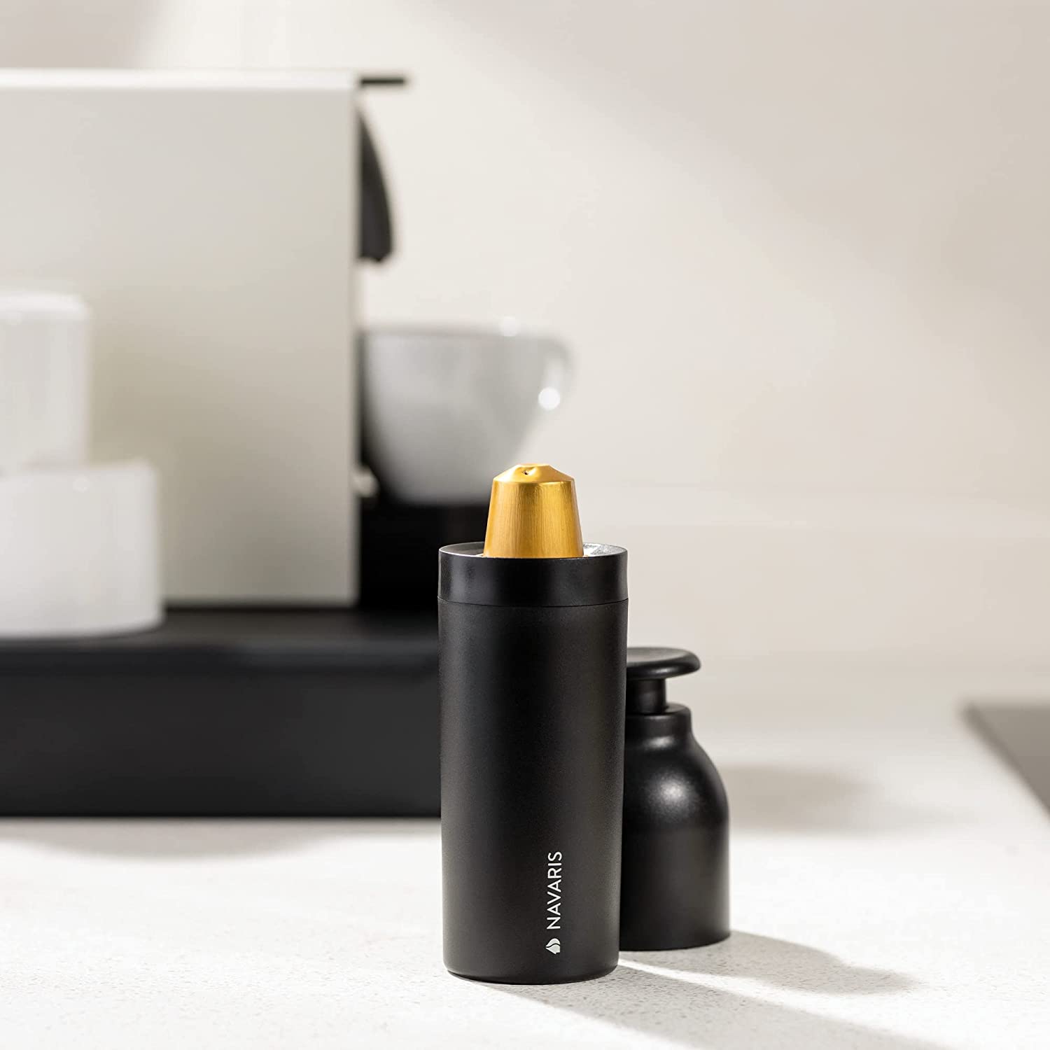 Navaris Κάδος Ανακύκλωσης για Χρησιμοποιημένες Κάψουλες Καφέ - 17.5 x 6 cm - Black - 60426.01