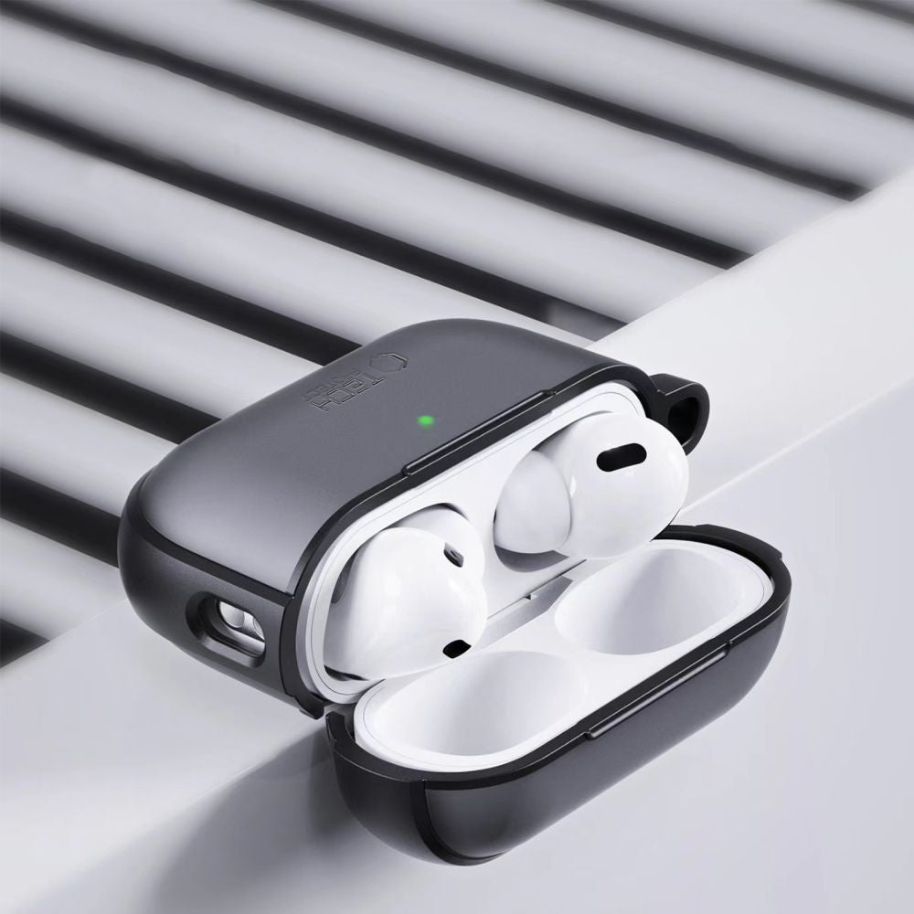 Tech-Protect AirPods Pro 1 / 2 - Θήκη από Σκληρό Πλαστικό και Σιλικόνη - MagMat - Black