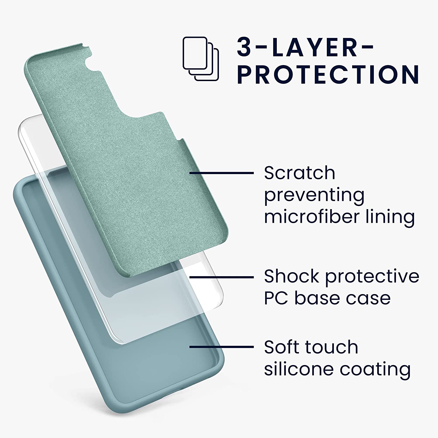 KW Samsung Galaxy S22 Θήκη Σιλικόνης Rubberized TPU - Stone Blue - 56756.206