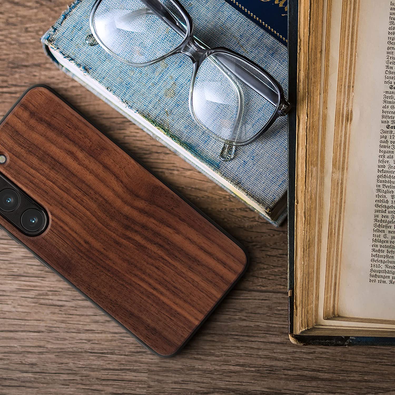 KW Samsung Galaxy S23 Θήκη από Φυσικό Ξύλο - Dark Brown - 60294.18