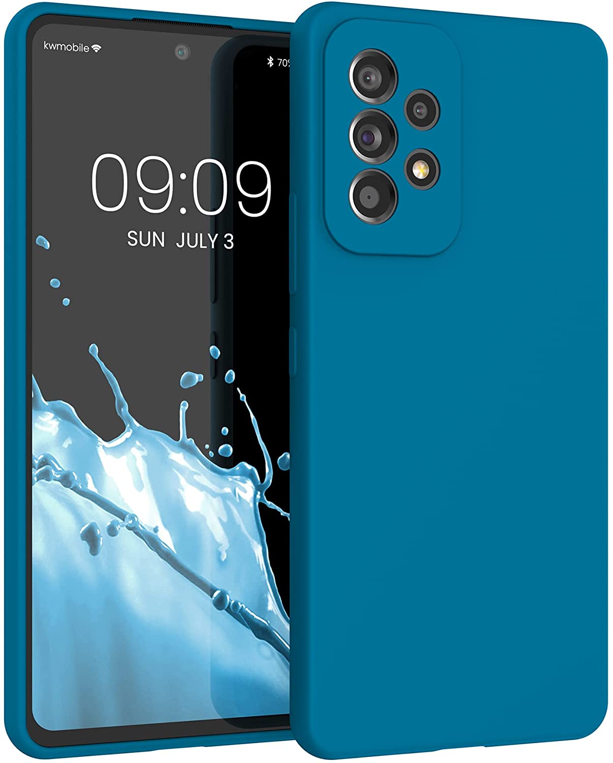 KW Samsung Galaxy A53 5G Θήκη Σιλικόνης Rubber TPU - Caribbean Blue - 57835.224