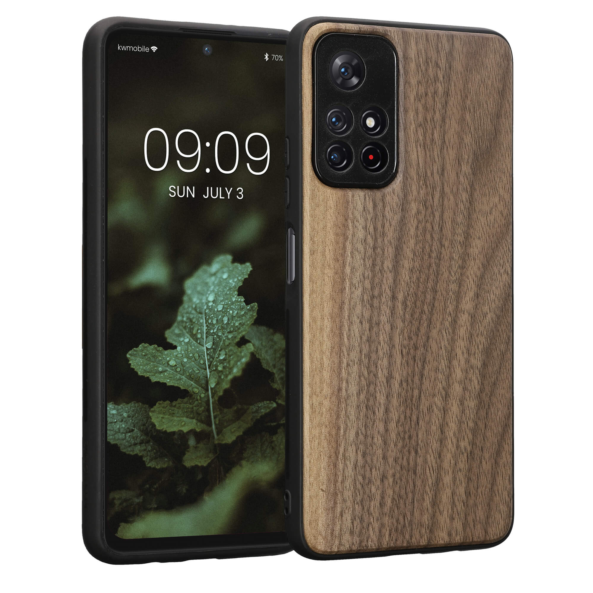 KW Xiaomi Poco M4 Pro 5G / Redmi Note 11S 5G Θήκη από Φυσικό Ξύλο - Dark Brown / Black - 58094.18