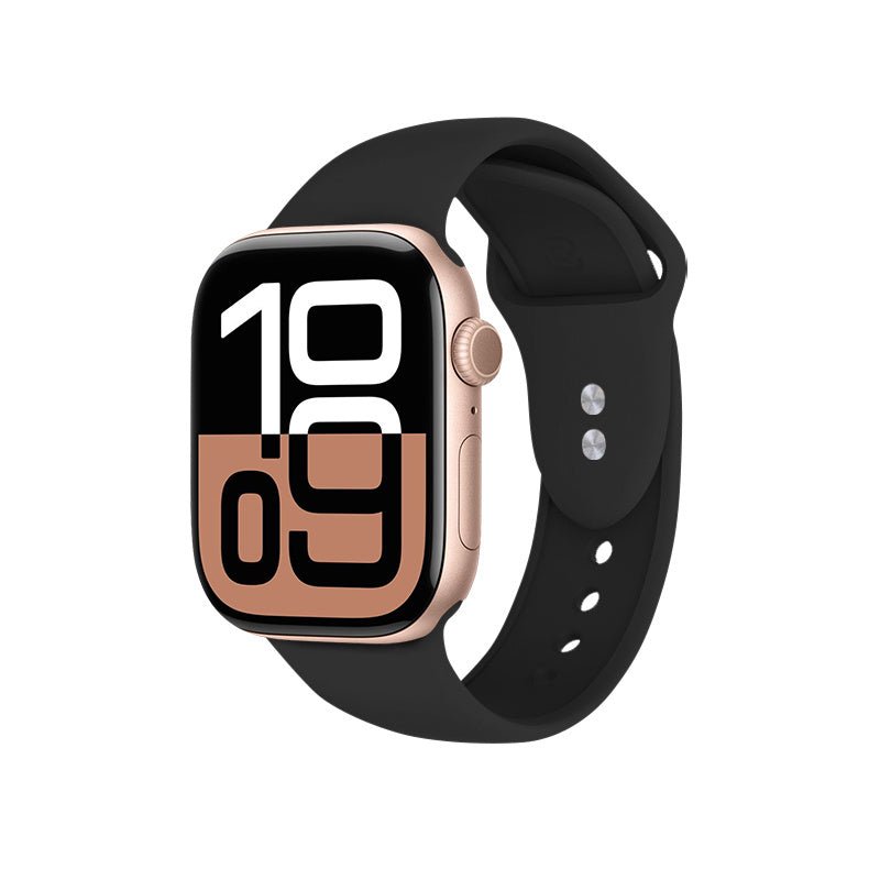 Crong Λουράκι Apple Watch 2/3/4/5/6/7/8/9/10/11 - SE (1/2/3) - 38/40/41/42mm Σιλικόνης - Liquid Strap - Black