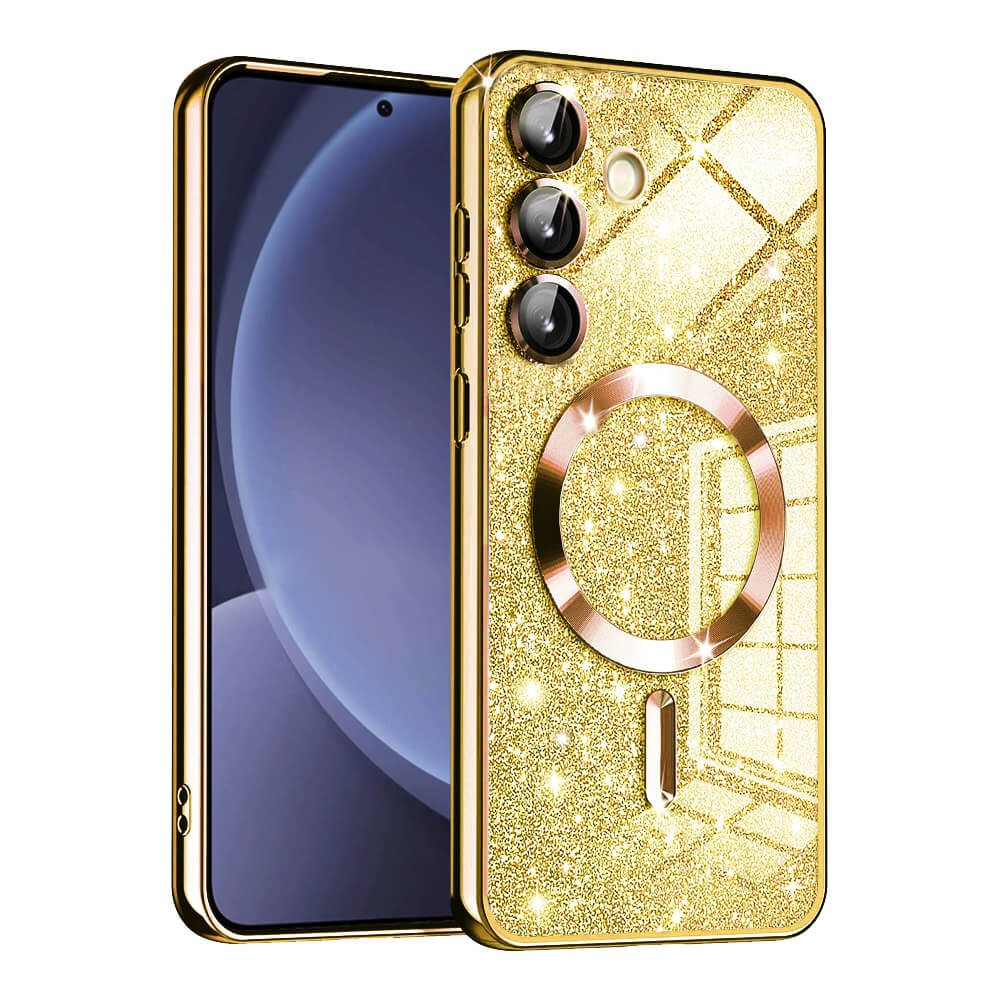 Techsuit Samsung Galaxy S25 - Luxury Glitter MagSafe - Θήκη Σιλικόνης - Gold